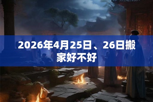 2026年4月25日、26日搬家好不好