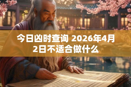 今日凶时查询 2026年4月2日不适合做什么