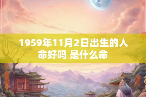 1959年11月2日出生的人命好吗 是什么命 1959年11月2日出生的人命好吗 是什么命