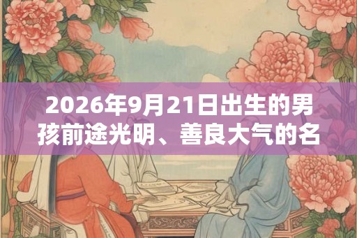 2026年9月21日出生的男孩前途光明、善良大气的名字