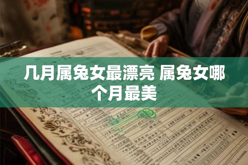 几月属兔女最漂亮 属兔女哪个月最美