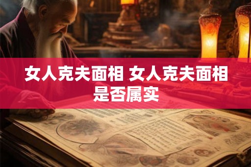 女人克夫面相 女人克夫面相是否属实