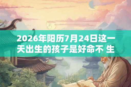 2026年阳历7月24日这一天出生的孩子是好命不 生平运势详解