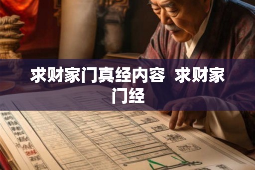 求财家门真经内容  求财家门经