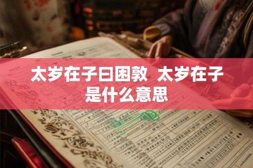 太岁在子曰困敦  太岁在子是什么意思