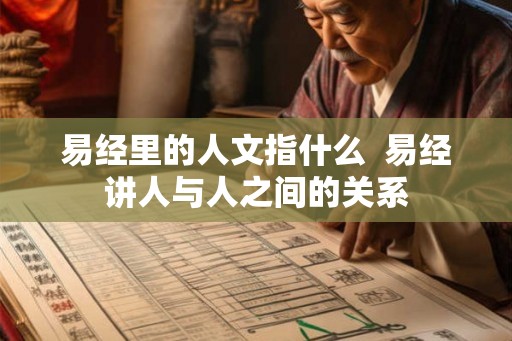 易经里的人文指什么  易经讲人与人之间的关系