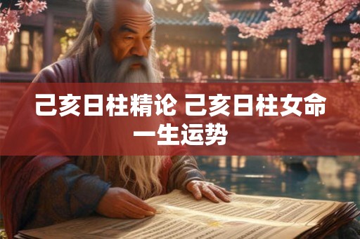 己亥日柱精论 己亥日柱女命一生运势 己亥日柱精论 己亥日柱女命一生运势