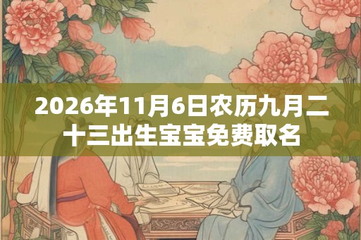 2026年11月6日农历九月二十三出生宝宝免费取名