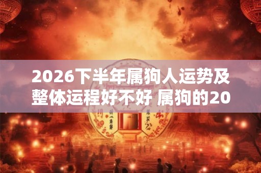 2026下半年属狗人运势及整体运程好不好 属狗的2026运势详解 2026下半年属狗人运势及整体运程好不好 属狗的2026运势详解