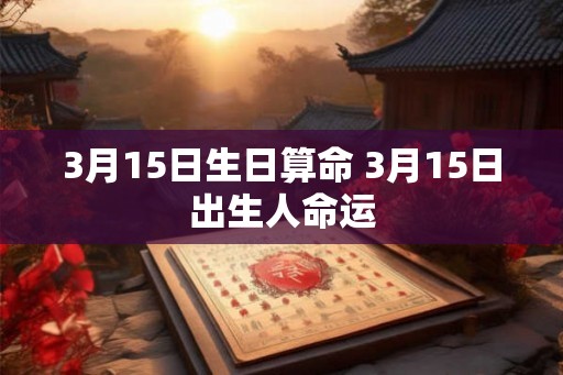 3月15日生日算命 3月15日出生人命运