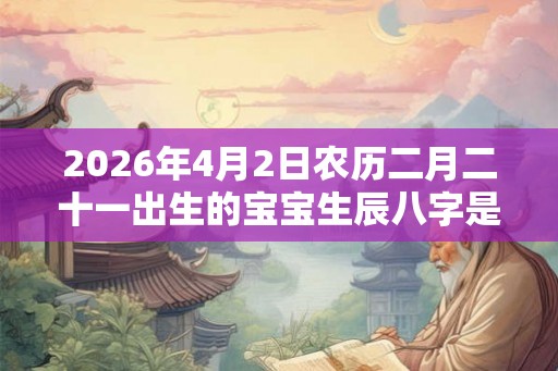 2026年4月2日农历二月二十一出生的宝宝生辰八字是什么 2026年4月2日农历二月二十一出生的宝宝生辰八字是什么