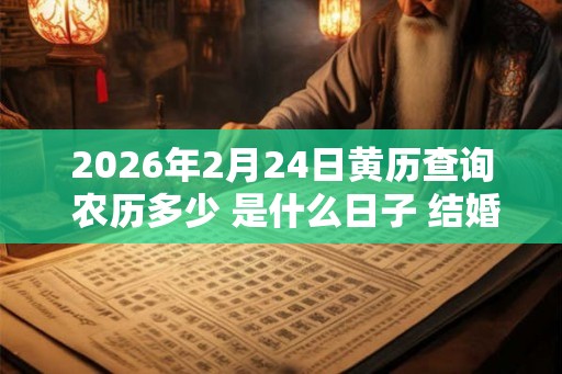 2026年2月24日黄历查询 农历多少 是什么日子 结婚吉时