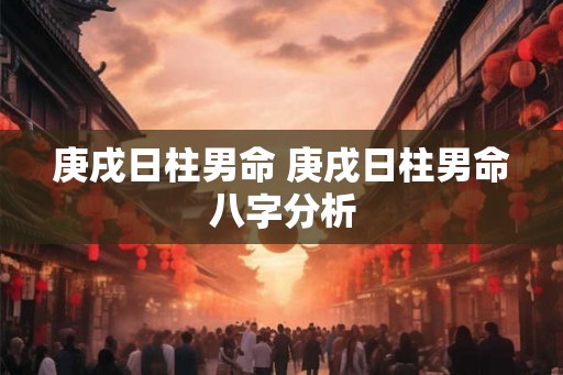 庚戌日柱男命 庚戌日柱男命八字分析