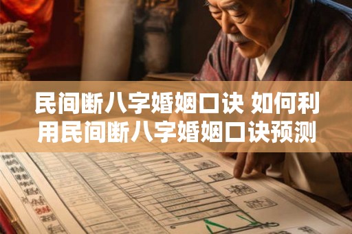 民间断八字婚姻口诀 如何利用民间断八字婚姻口诀预测婚姻质量