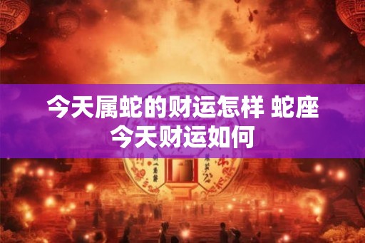 今天属蛇的财运怎样 蛇座今天财运如何 今天属蛇的财运怎样 蛇座今天财运如何