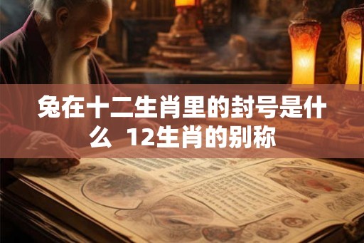兔在十二生肖里的封号是什么  12生肖的别称