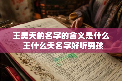 王昊天的名字的含义是什么  王什么天名字好听男孩