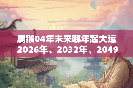 属猴04年未来哪年起大运 2026年、2032年、2049年