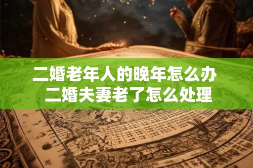 二婚老年人的晚年怎么办  二婚夫妻老了怎么处理