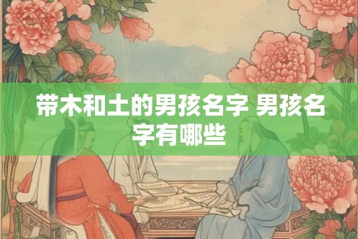 带木和土的男孩名字 男孩名字有哪些