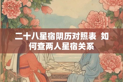 二十八星宿阴历对照表  如何查两人星宿关系