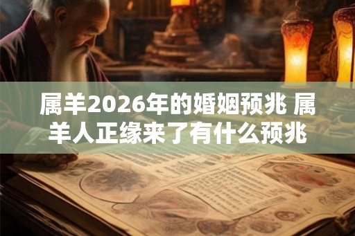 属羊2026年的婚姻预兆 属羊人正缘来了有什么预兆