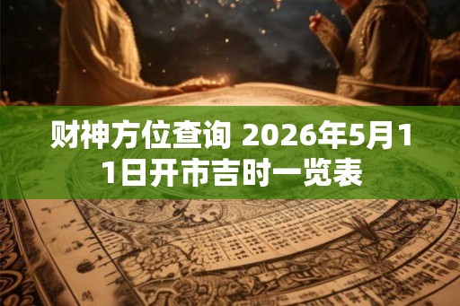 财神方位查询 2026年5月11日开市吉时一览表