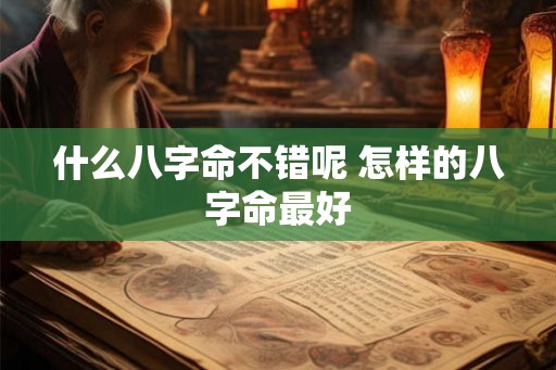 什么八字命不错呢 怎样的八字命最好