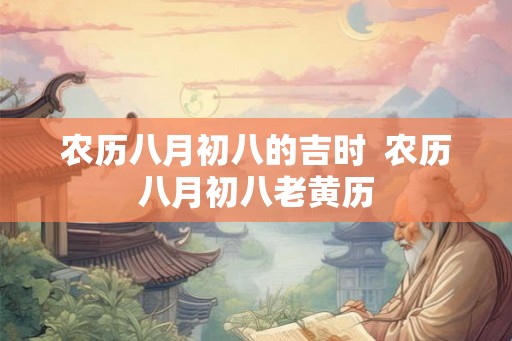 农历八月初八的吉时 农历八月初八老黄历 农历八月初八的吉时 农历八月初八老黄历