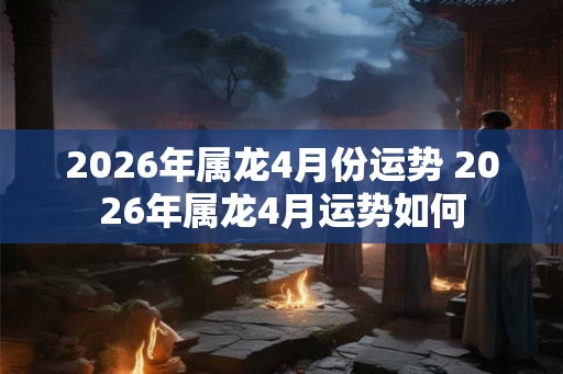 2026年属龙4月份运势 2026年属龙4月运势如何 2026年属龙4月份运势 2026年属龙4月运势如何