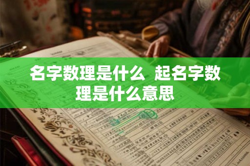 名字数理是什么  起名字数理是什么意思