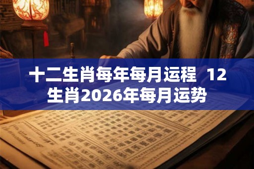 十二生肖每年每月运程  12生肖2026年每月运势