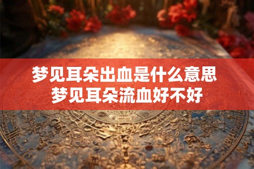 梦见耳朵出血是什么意思 梦见耳朵流血好不好