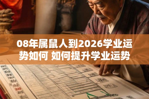 08年属鼠人到2026学业运势如何 如何提升学业运势