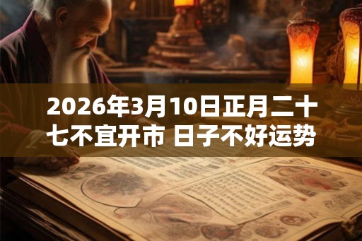 2026年3月10日正月二十七不宜开市 日子不好运势低