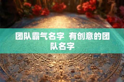 团队霸气名字  有创意的团队名字