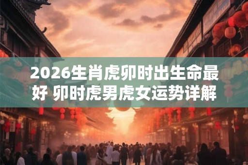 2026生肖虎卯时出生命最好 卯时虎男虎女运势详解