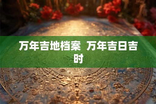 万年吉地档案  万年吉日吉时