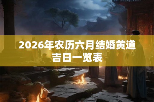 2026年农历六月结婚黄道吉日一览表