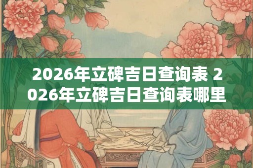 2026年立碑吉日查询表 2026年立碑吉日查询表哪里有 2026年立碑吉日查询表 2026年立碑吉日查询表哪里有