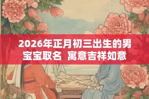 2026年正月初三出生的男宝宝取名  寓意吉祥如意