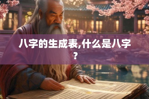 八字的生成表,什么是八字？