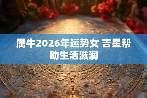 属牛2026年运势女 吉星帮助生活滋润