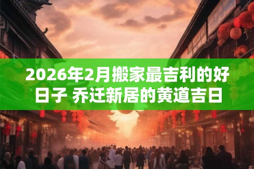 2026年2月搬家最吉利的好日子 乔迁新居的黄道吉日