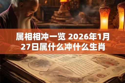 属相相冲一览 2026年1月27日属什么冲什么生肖