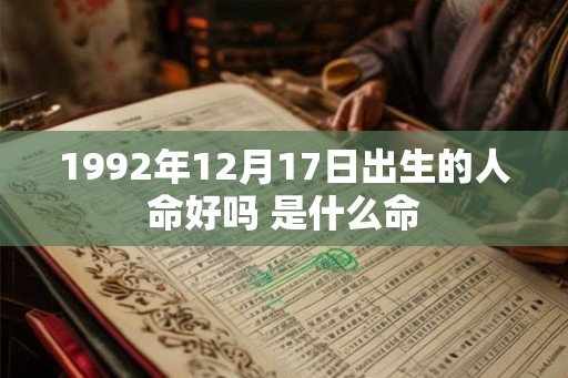 1992年12月17日出生的人命好吗 是什么命