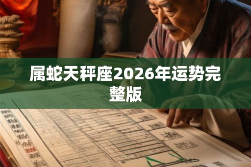 属蛇天秤座2026年运势完整版