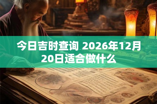 今日吉时查询 2026年12月20日适合做什么
