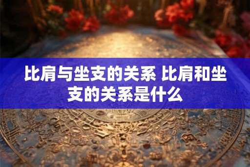 比肩与坐支的关系 比肩和坐支的关系是什么