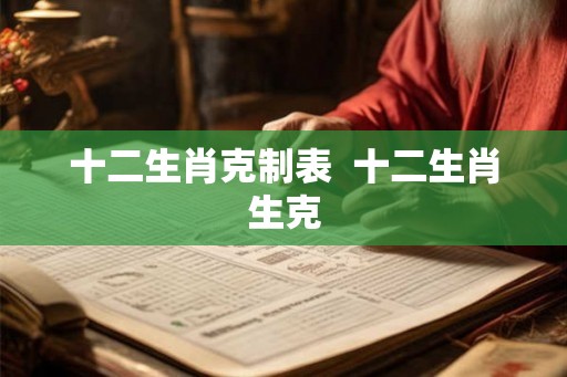 十二生肖克制表  十二生肖生克